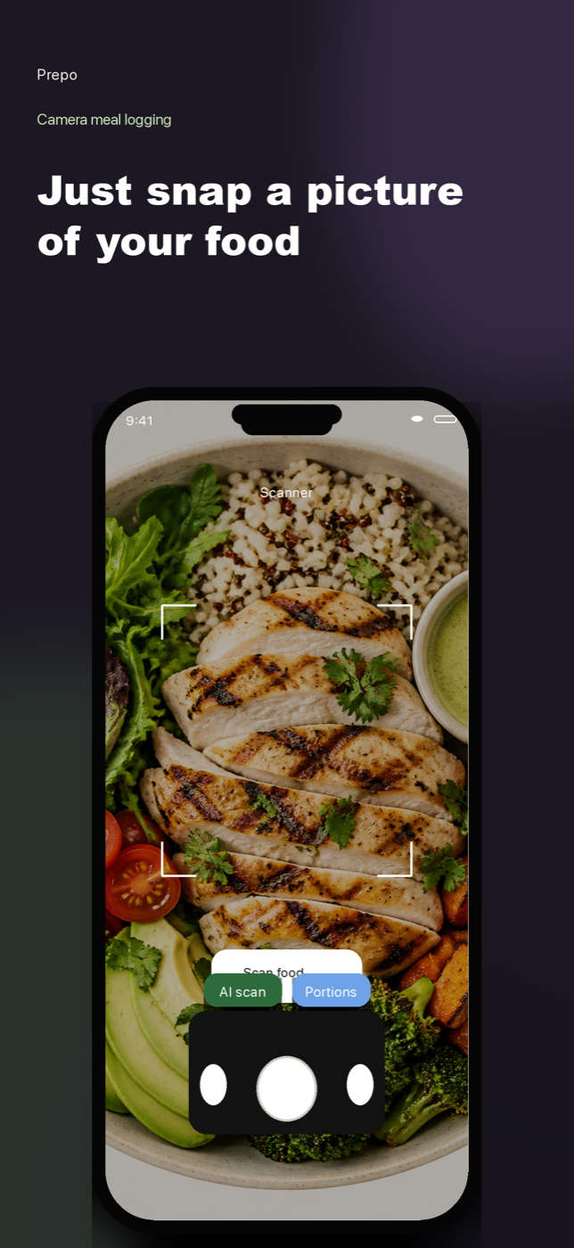 Scanning a meal with the camera